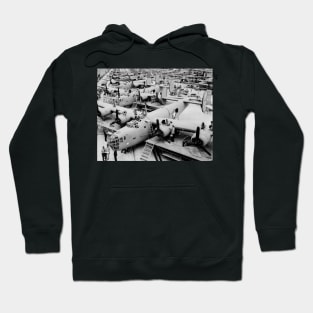 B-24 Bomber Assembly Line, 1943. Vintage Photo Hoodie